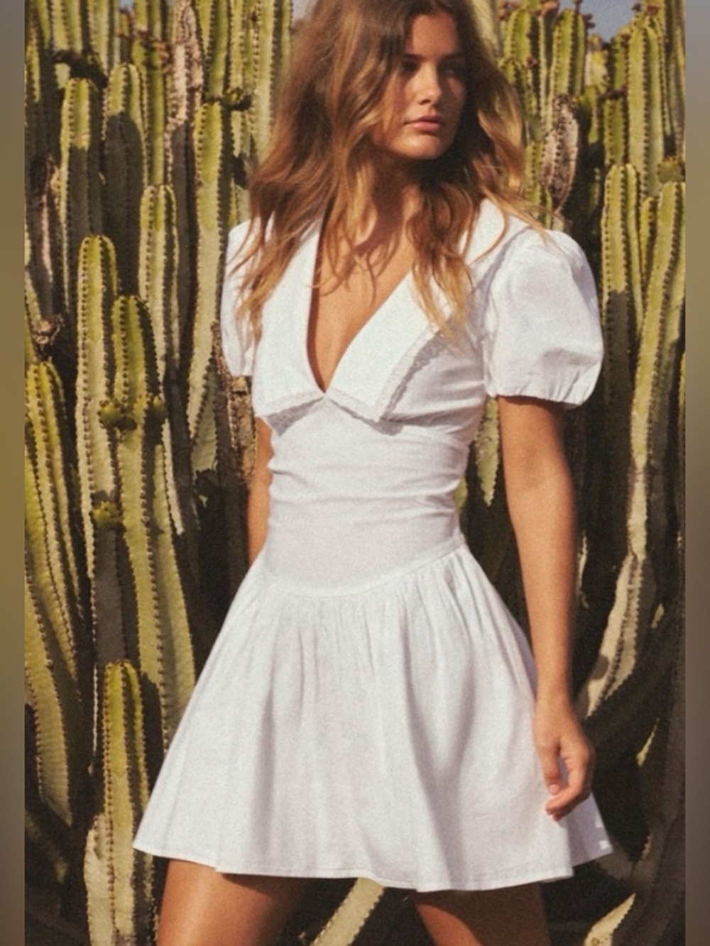 Zara Peter Pan collar poplin white mini dress 0881/314 Small - Picture 1 of 10